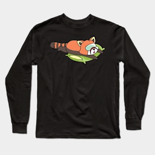 Sleeping red Panda with pillow Long Sleeve T-Shirt